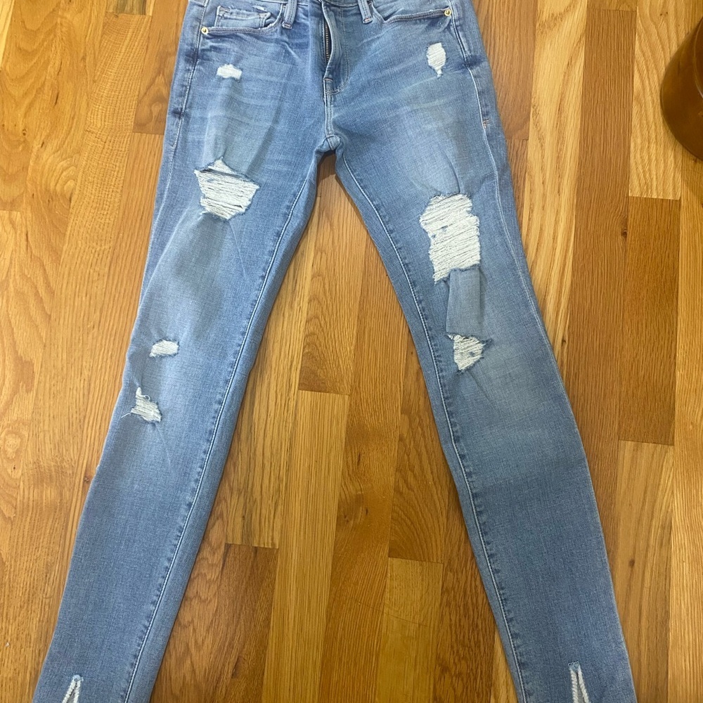 Frame Denim Blue Skinny Jeans Distressed - Picture 2 of 4